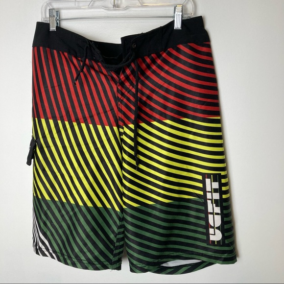 Uncommon Fit Board Shorts, Red Yellow Green, Men’s, 34 - Picture 1 of 6